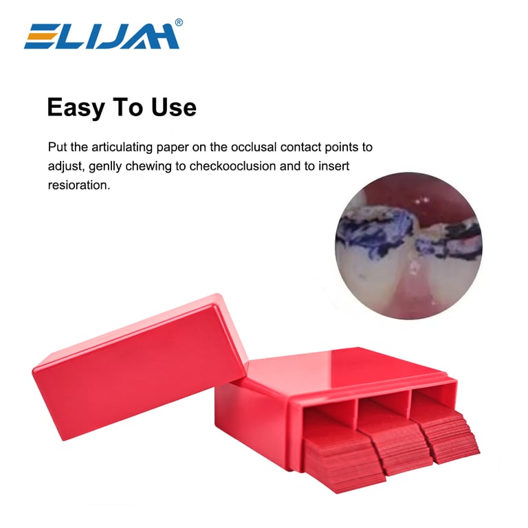 Premium Dental Articulating Paper Dentista Blue Red Double-sided Bite Strips for Accurate Teeth Adjustments and Whitening Procedures - Easy to Use, Durable and Disposable