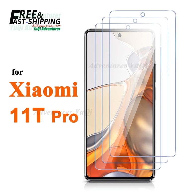 Xiaomi 11T Pro Tempered Glass Screen Protector with 9H Hardness, HD Clarity, Aluminum Frame, and Easy Installation Kit - High-Quality Protection Against Scratches, Drops, and Wear and Tear - Transparent Design for Original Display Quality and Aesthetic Appeal