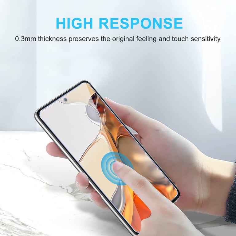 Xiaomi 11T Pro Tempered Glass Screen Protector with 9H Hardness, HD Clarity, Aluminum Frame, and Easy Installation Kit - High-Quality Protection Against Scratches, Drops, and Wear and Tear - Transparent Design for Original Display Quality and Aesthetic Appeal