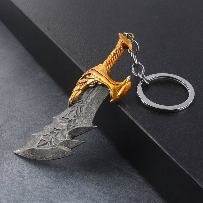 God of War 4 Kratos Sword Keychain Pendant Keyring - Premium Metal Replica for Men and Women - Versatile Decorative Accessory and Necklace Pendant - Great Gift Idea for Fans - Lightweight and Durable Design for Everyday Use