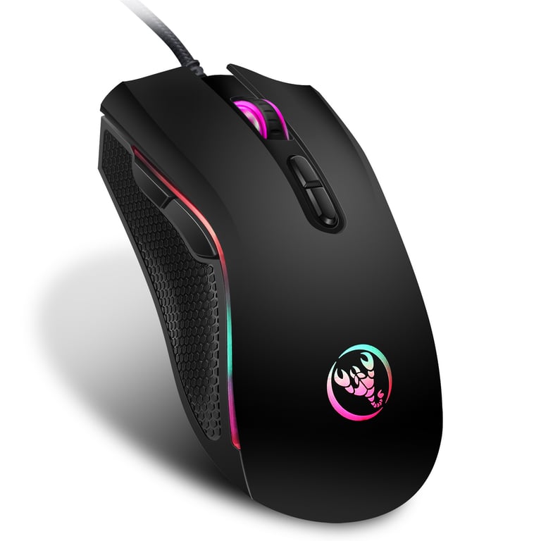 Professional Gaming Mouse with 7 LED Backlit Colors, Ergonomic Design, and 3200 DPI for LOL CS Gamers - High Precision Optical Mouse for Competitive Gaming