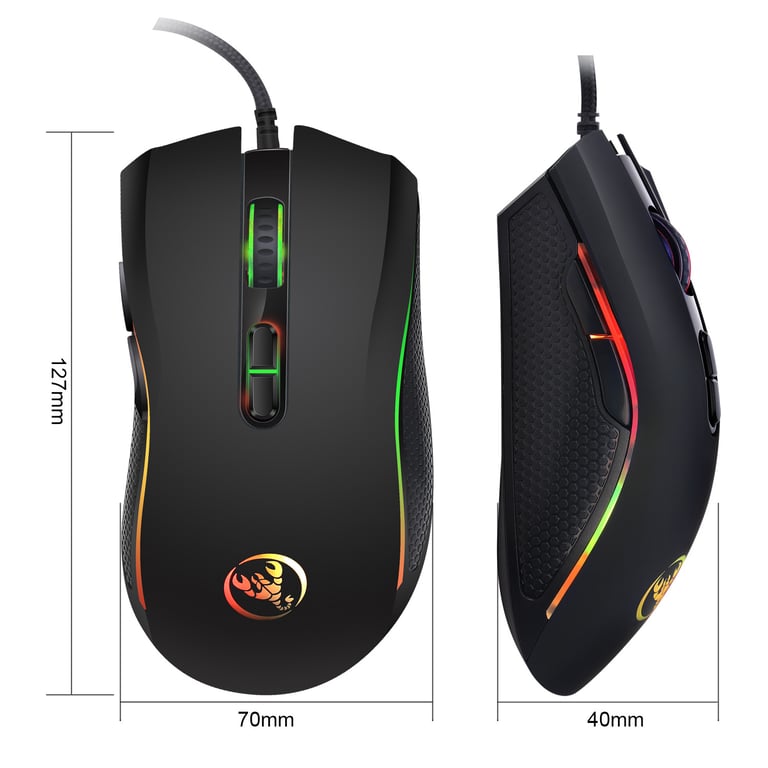 Professional Gaming Mouse with 7 LED Backlit Colors, Ergonomic Design, and 3200 DPI for LOL CS Gamers - High Precision Optical Mouse for Competitive Gaming