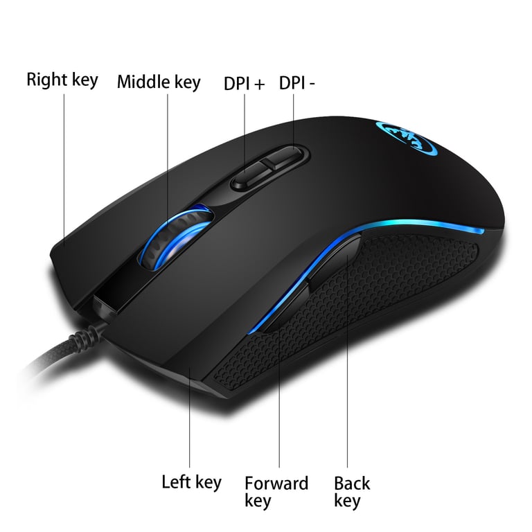 Professional Gaming Mouse with 7 LED Backlit Colors, Ergonomic Design, and 3200 DPI for LOL CS Gamers - High Precision Optical Mouse for Competitive Gaming