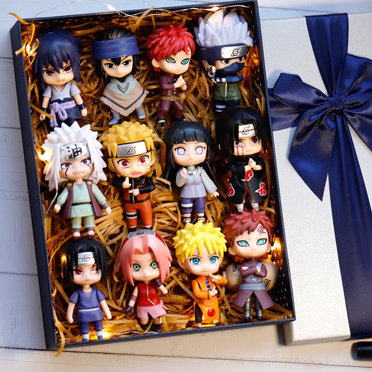 12pcs/set Anime Naruto Shippuden PVC Figures - Q Version Design, Vibrant Colors, Kid-Friendly Gift - Hinata, Sasuke, Itachi, Kakashi, Gaara - High-Quality Material, Durable, Great for Play and Display