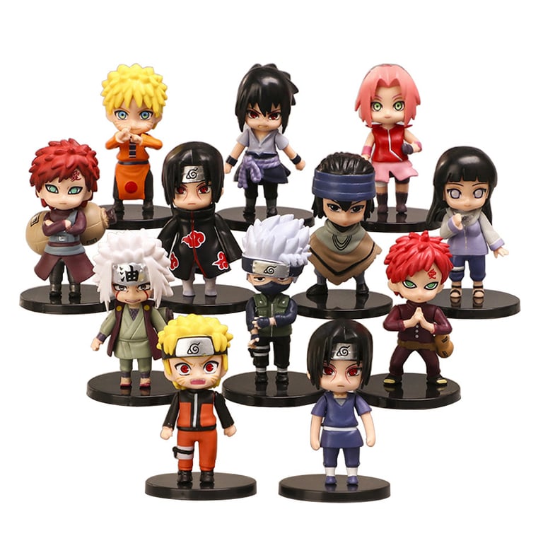12pcs/set Anime Naruto Shippuden PVC Figures - Q Version Design, Vibrant Colors, Kid-Friendly Gift - Hinata, Sasuke, Itachi, Kakashi, Gaara - High-Quality Material, Durable, Great for Play and Display