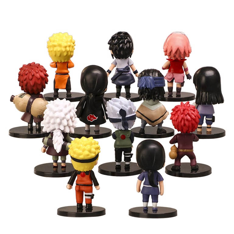 12pcs/set Anime Naruto Shippuden PVC Figures - Q Version Design, Vibrant Colors, Kid-Friendly Gift - Hinata, Sasuke, Itachi, Kakashi, Gaara - High-Quality Material, Durable, Great for Play and Display