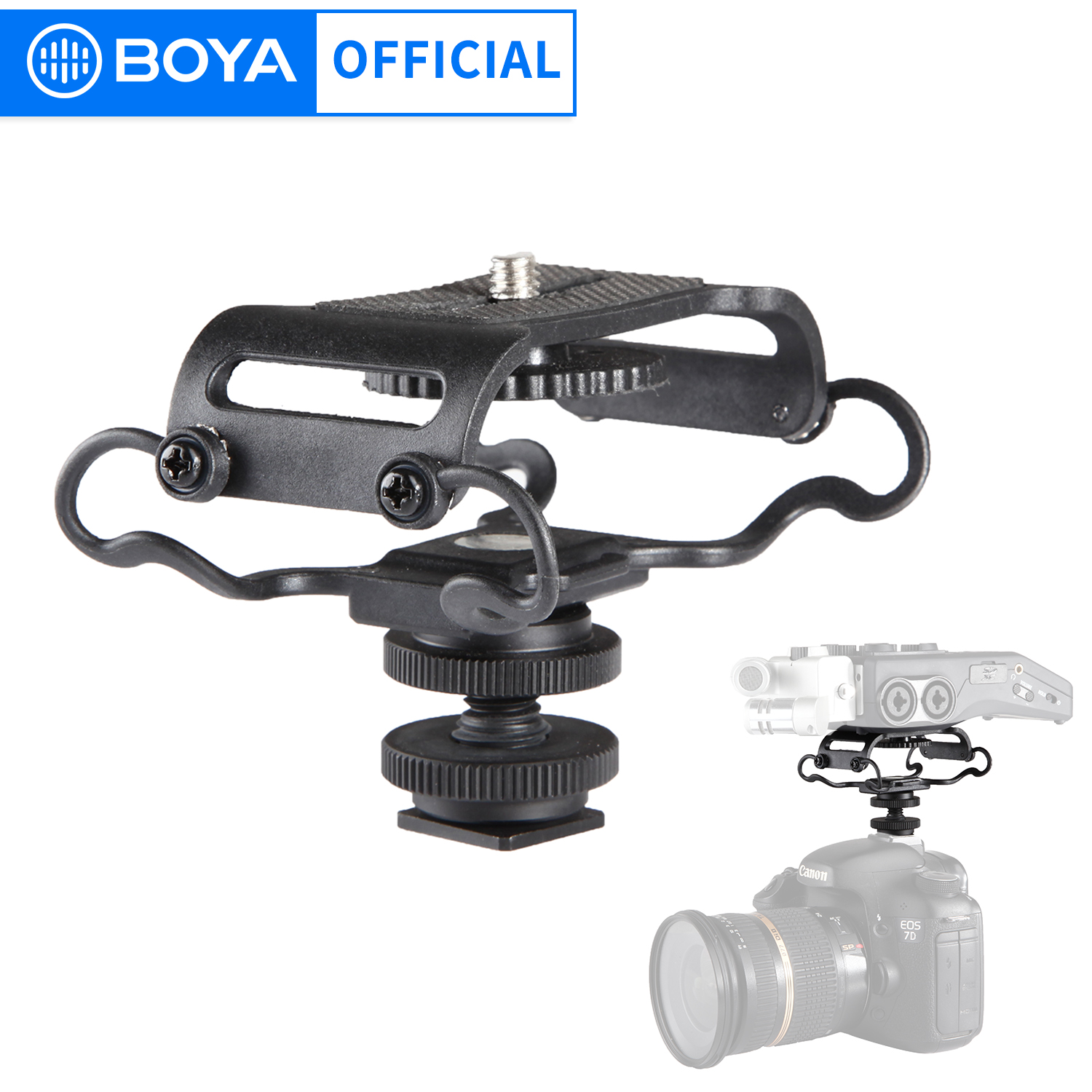 BOYA BY-C10 Microphone Shock Mount for Zoom H4n/H5/H6, Sony, Tascam DR-40/DR-05, Olympus - Reduce Handling Noise, Ensure Optimal Performance, Durable Construction, Easy Installation - Ideal for Audio Recording, Podcasting, Interviews - Minimize Unwanted Noise and Interference