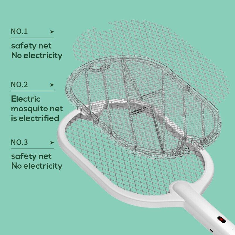 3-in-1 Electric Mosquito Swatter with 3000V Voltage, Type-C Rechargeable Battery, Safe & Chemical-Free - Portable Insect Killer Lamp, Fly Killer - Eco-Friendly Pest Control Solution for Home & Outdoor Use