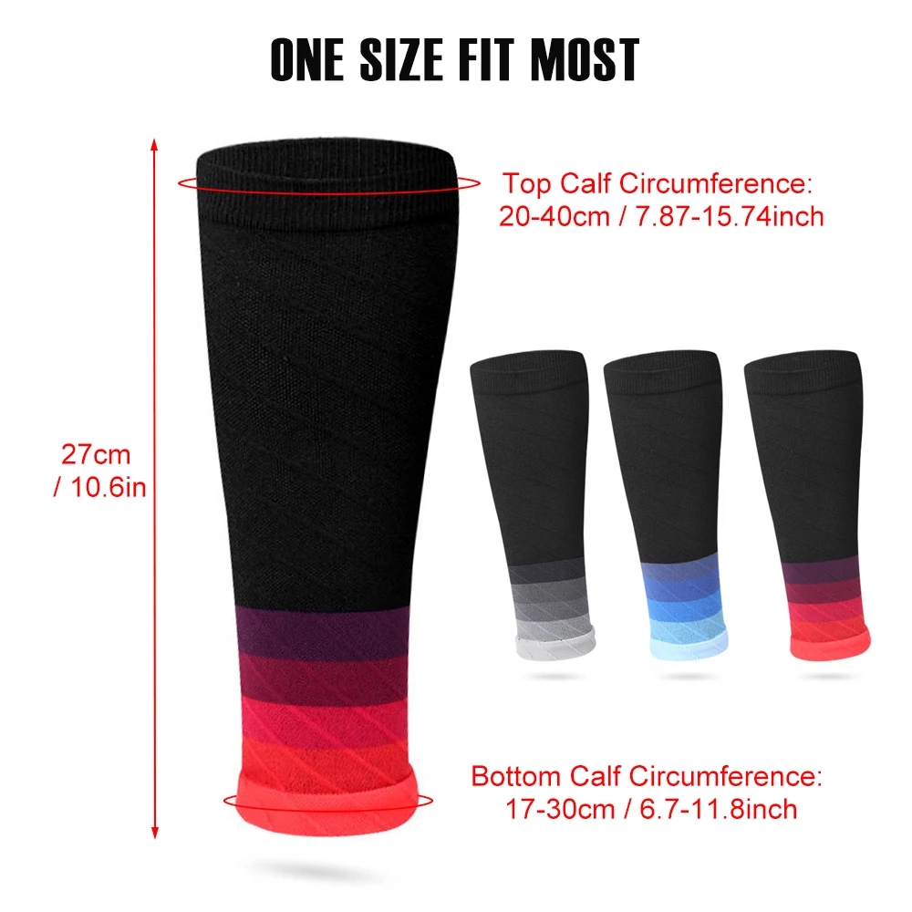 Moisture-Wicking Graduated Compression Calf Support Sleeves for Running and Marathons - Footless Design, Unisex, Durable Construction - 20-30mmHg Compression, Enhanced Performance, Targeted Support, Breathable Materials, Prevents Chafing and Irritation