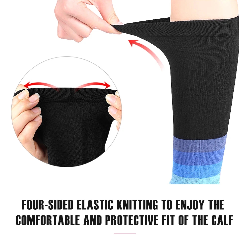 Moisture-Wicking Graduated Compression Calf Support Sleeves for Running and Marathons - Footless Design, Unisex, Durable Construction - 20-30mmHg Compression, Enhanced Performance, Targeted Support, Breathable Materials, Prevents Chafing and Irritation