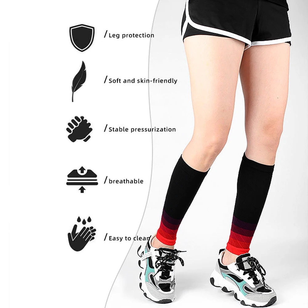 Moisture-Wicking Graduated Compression Calf Support Sleeves for Running and Marathons - Footless Design, Unisex, Durable Construction - 20-30mmHg Compression, Enhanced Performance, Targeted Support, Breathable Materials, Prevents Chafing and Irritation