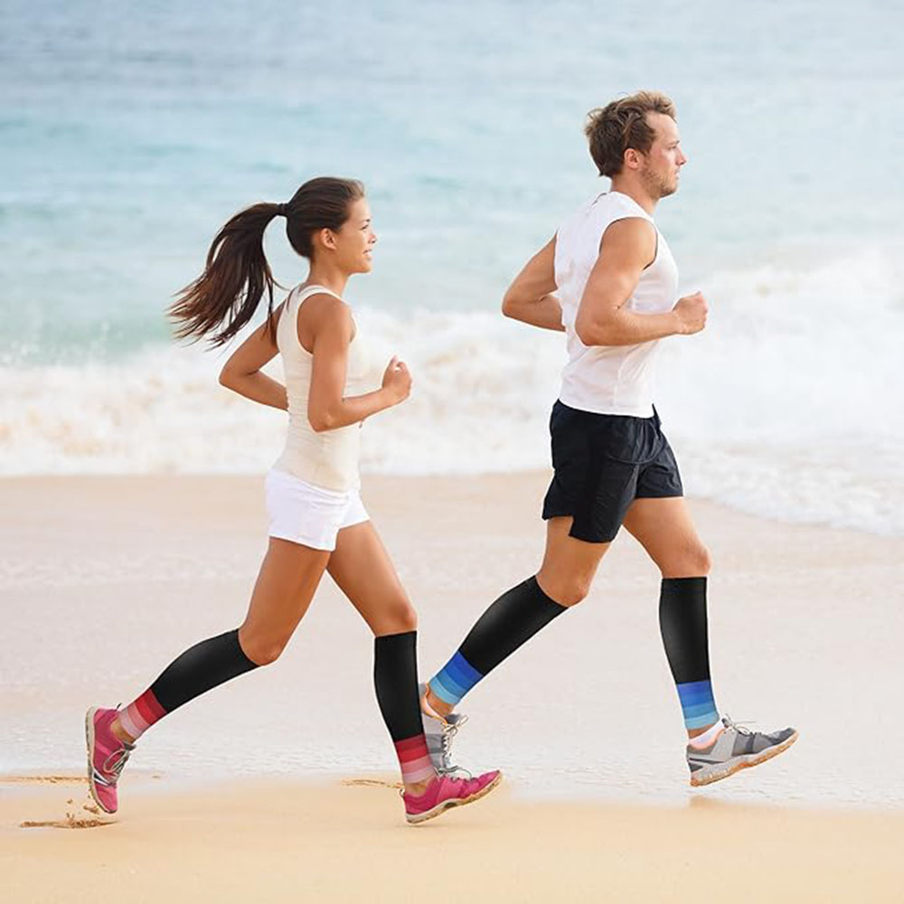 Moisture-Wicking Graduated Compression Calf Support Sleeves for Running and Marathons - Footless Design, Unisex, Durable Construction - 20-30mmHg Compression, Enhanced Performance, Targeted Support, Breathable Materials, Prevents Chafing and Irritation