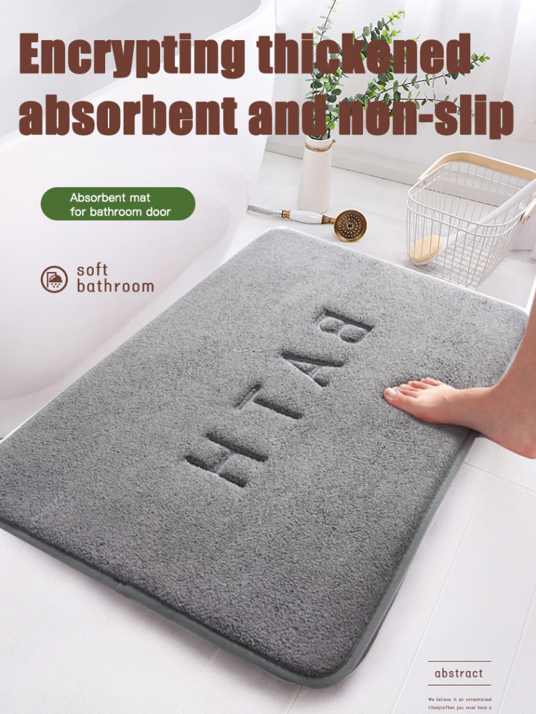 Luxurious Faux Cashmere Memory Foam Anti-Slip Mat with Super Absorbent Coral Fleece - Soft & Comfortable Floor Rug for Kitchen, Living Room, and Bathroom - Elegant Design, Maximum Comfort, and Safety Features for High-Traffic Areas