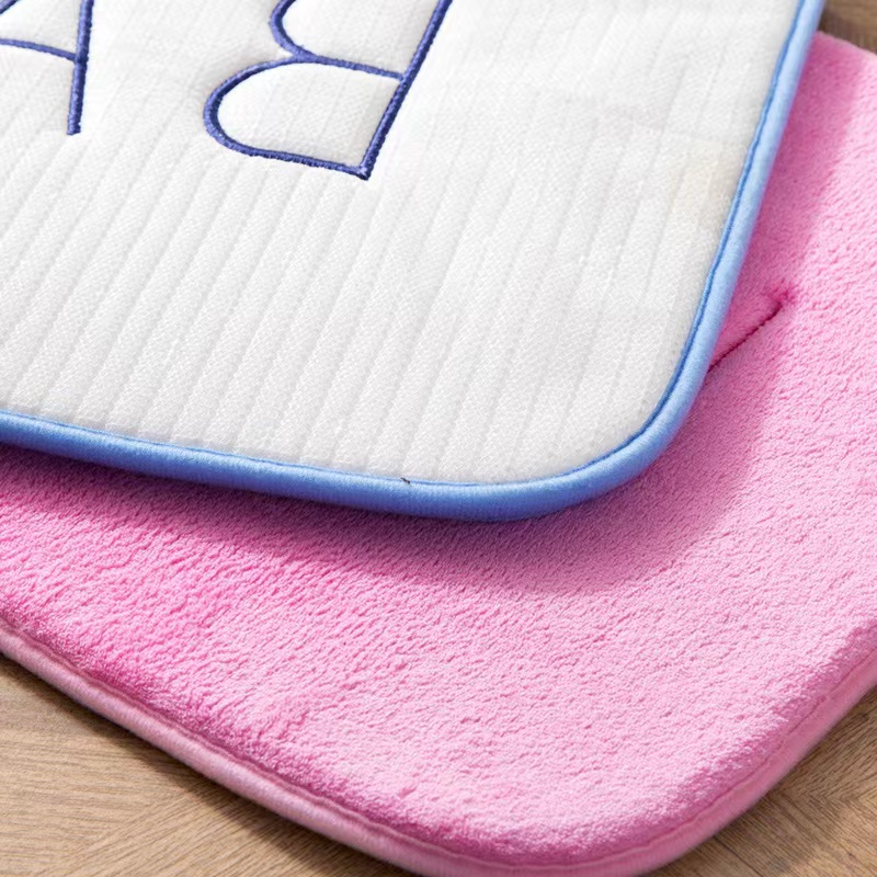 Luxurious Faux Cashmere Memory Foam Anti-Slip Mat with Super Absorbent Coral Fleece - Soft & Comfortable Floor Rug for Kitchen, Living Room, and Bathroom - Elegant Design, Maximum Comfort, and Safety Features for High-Traffic Areas