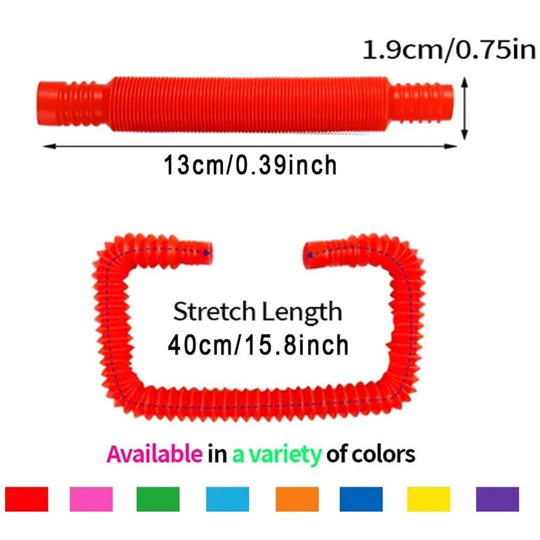 8PCS Colorful Telescopic Tube Pop Toy Stretching Tube for Stress Relief and Fine Motor Skills Development - Fidget and Educational Sensory Toy for Kids and Adults - Vibrant Colors, Telescopic Design, Durable Construction - Anxiety Reducing Toy for Focus and Relaxation