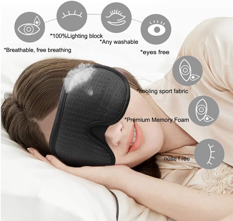 Luxury 3D Sleep Eye Mask with Light Blocking Technology and Adjustable Fit for Ultimate Comfort - Premium Quality Travel, Meditation, and Nap Mask for Uninterrupted Relaxation and Peaceful Sleep Experience