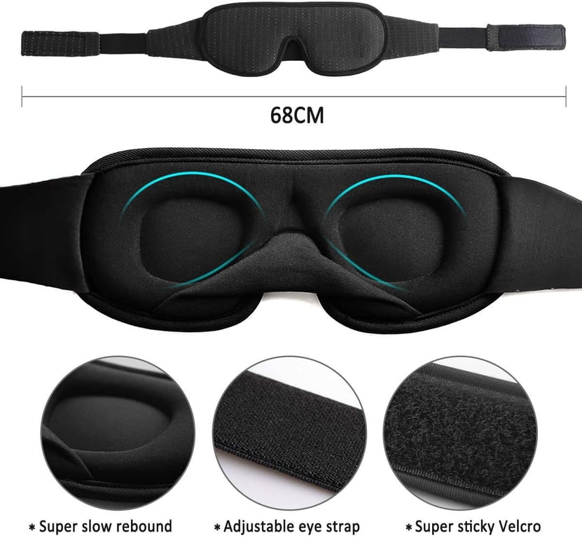 Luxury 3D Sleep Eye Mask with Light Blocking Technology and Adjustable Fit for Ultimate Comfort - Premium Quality Travel, Meditation, and Nap Mask for Uninterrupted Relaxation and Peaceful Sleep Experience
