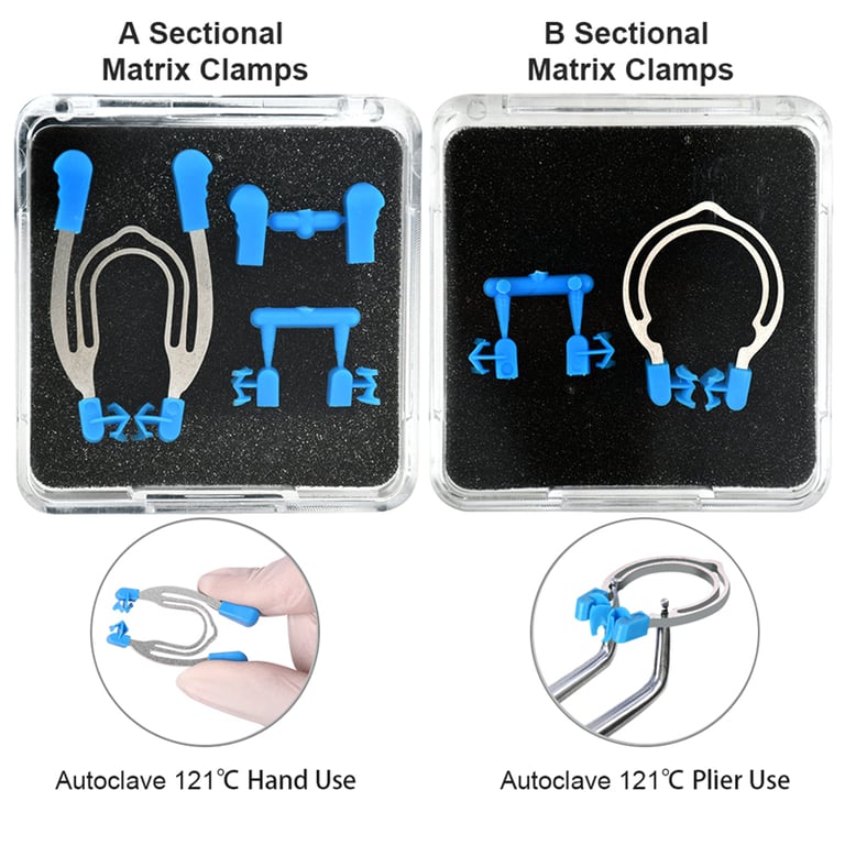 Premium Metal Dental Matrix Sectional Contoured Spring Clip Rings for Accurate Contouring and Easy Application - Durable, Autoclavable, Versatile Tool for Restorative Procedures - Conveniently Packaged for Dental Clinics and Laboratories