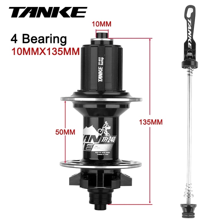 TANKE-MTB Aluminum Alloy Hub with Sealed Bearings for 7-12 Speed Cassettes and Disc Brake Compatibility - Durable Construction for Smooth Riding on Rough Terrains - Easy Installation and Versatile Performance for Mountain Biking Adventures