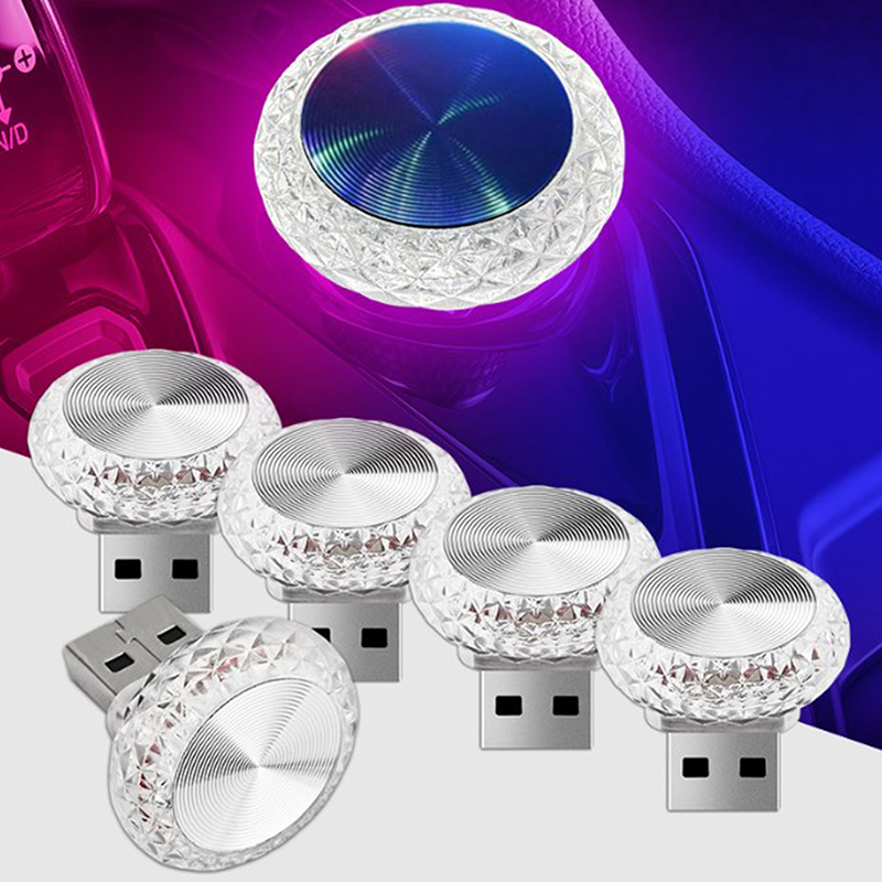 Portable Car USB Ambient Light Mini LED Decorative Atmosphere Lamps for Auto Interior Environment Light - Plug and Play Computer Light - Easy to Use Soft Glow for Cozy Drives and Versatile Lighting Solution