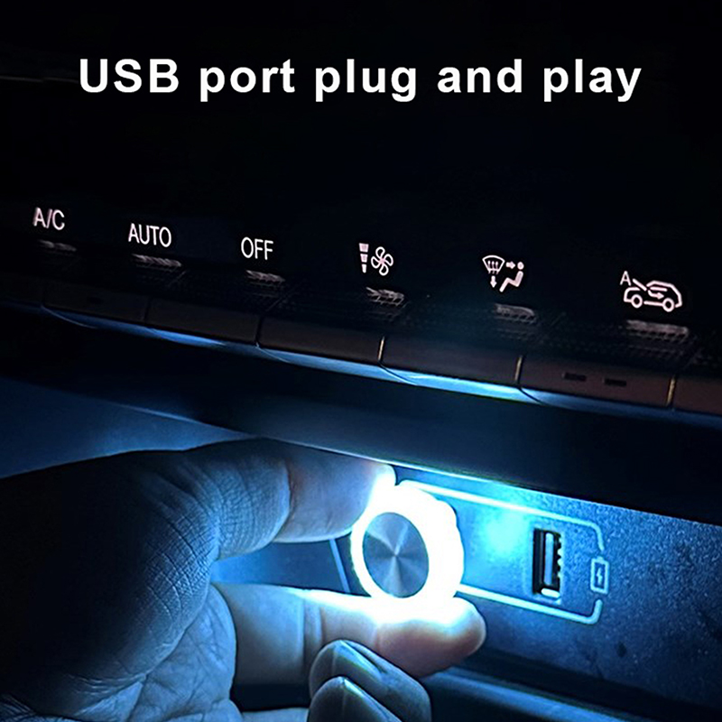 Portable Car USB Ambient Light Mini LED Decorative Atmosphere Lamps for Auto Interior Environment Light - Plug and Play Computer Light - Easy to Use Soft Glow for Cozy Drives and Versatile Lighting Solution