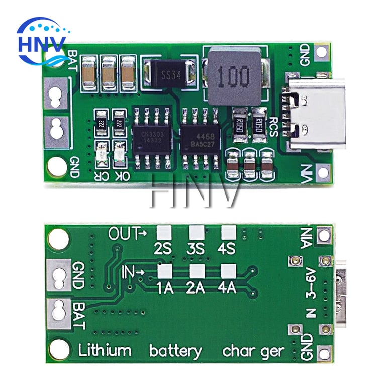 Multi-Cell Type-C Step-Up Boost Charger for 2S/3S/4S LiPo and Li-Ion Batteries - Efficient 8.4V/12.6V/16.8V Charging, Compact Portable Design, Safe Overcharging Protection - Compatible with 18650 Lithium Batteries and Various Devices