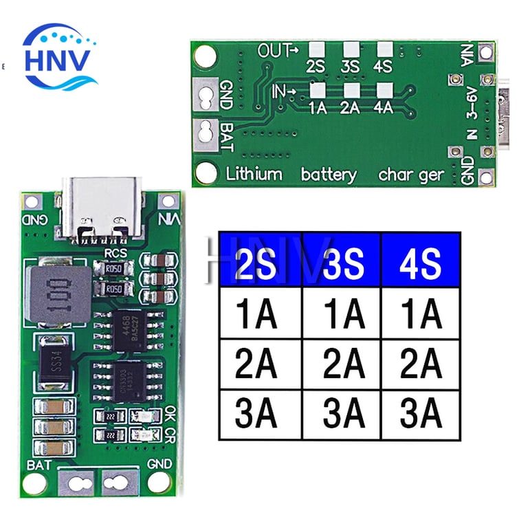 Multi-Cell Type-C Step-Up Boost Charger for 2S/3S/4S LiPo and Li-Ion Batteries - Efficient 8.4V/12.6V/16.8V Charging, Compact Portable Design, Safe Overcharging Protection - Compatible with 18650 Lithium Batteries and Various Devices