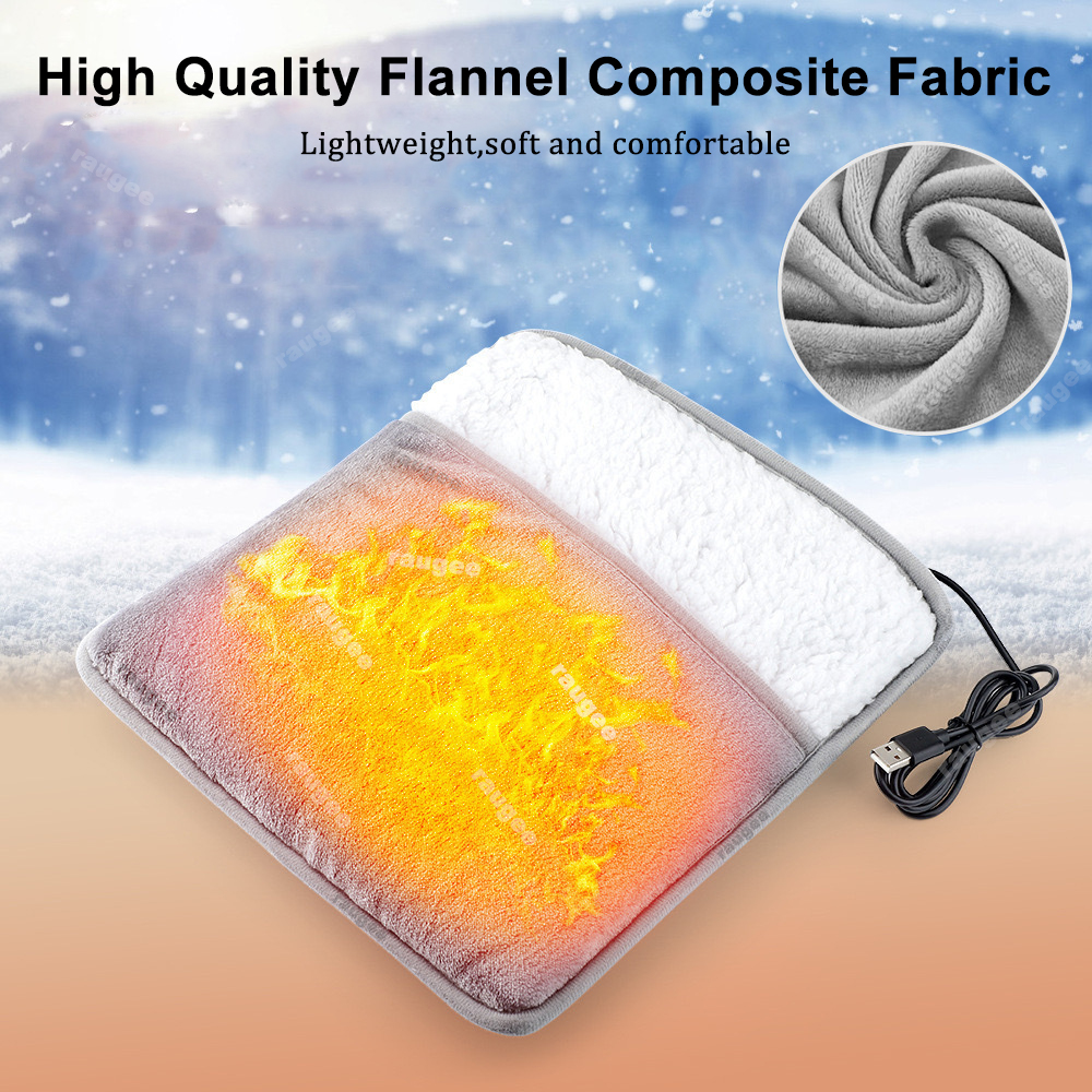 USB Foot Warmer Heater with Adjustable Temperature Settings and Plush Material - Portable Electric Heating Pad for Cozy Comfort at Home or Office - Energy Efficient and Safe with Overheat Protection - Perfect for Cold Winter Days and Traveling