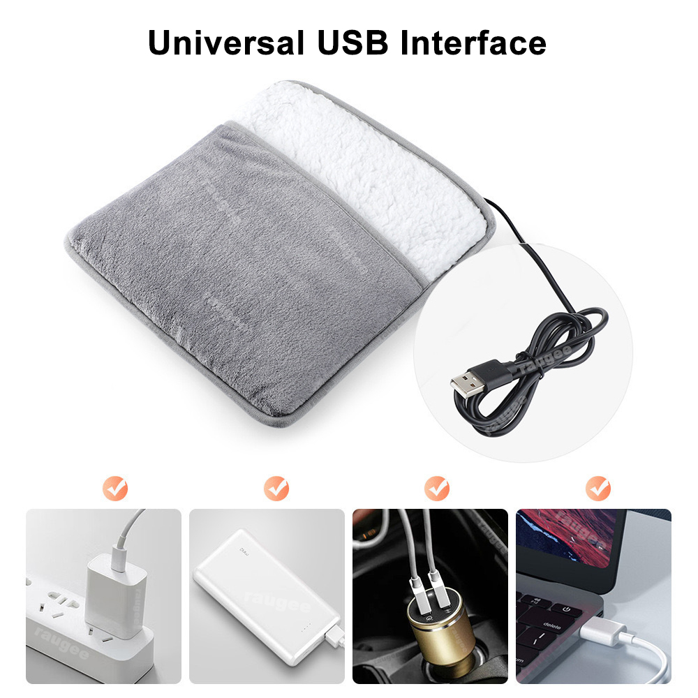 USB Foot Warmer Heater with Adjustable Temperature Settings and Plush Material - Portable Electric Heating Pad for Cozy Comfort at Home or Office - Energy Efficient and Safe with Overheat Protection - Perfect for Cold Winter Days and Traveling