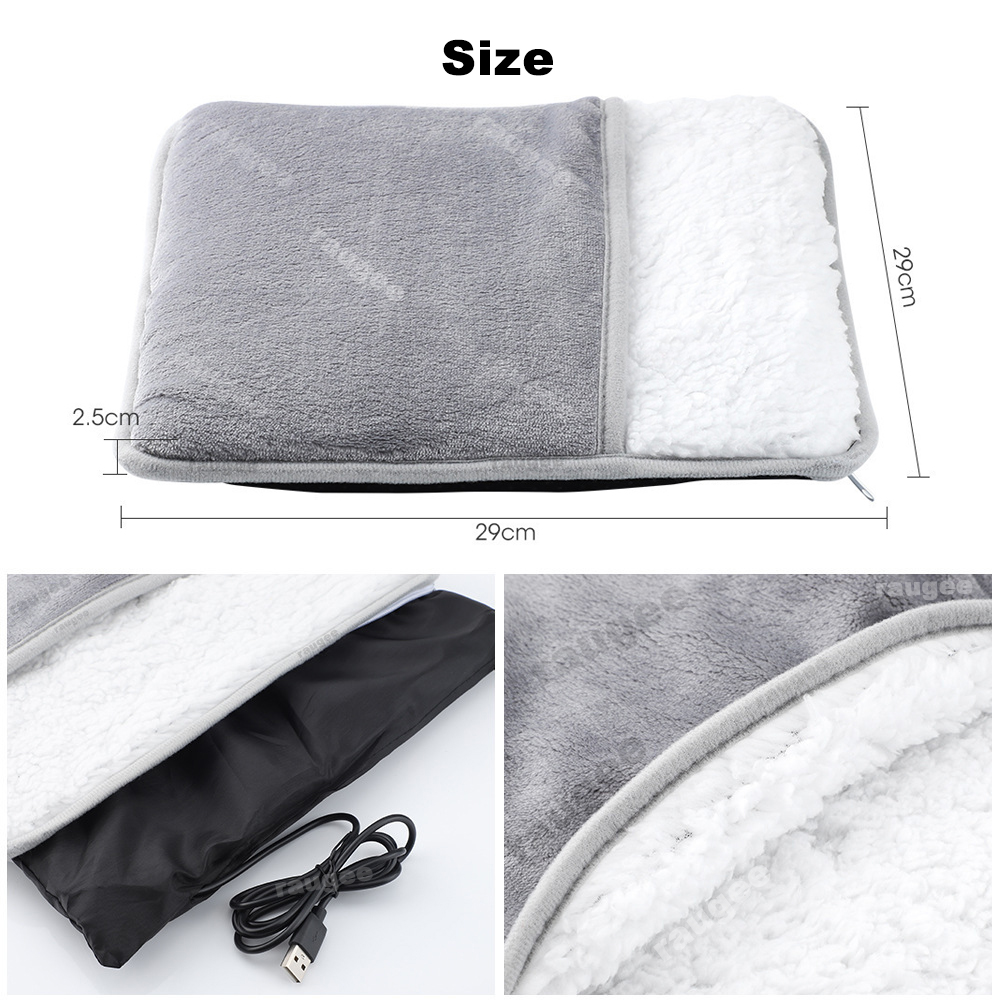 USB Foot Warmer Heater with Adjustable Temperature Settings and Plush Material - Portable Electric Heating Pad for Cozy Comfort at Home or Office - Energy Efficient and Safe with Overheat Protection - Perfect for Cold Winter Days and Traveling
