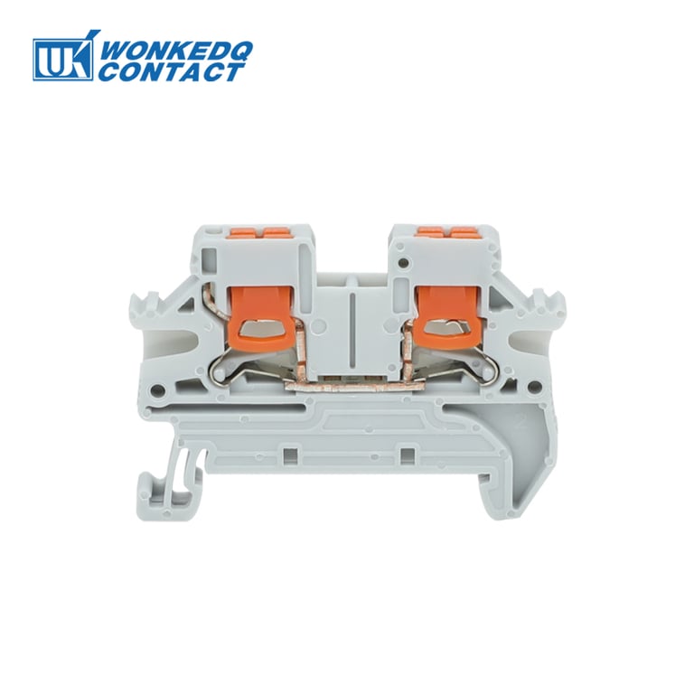 PTV 2.5 DIN Rail Terminal Block - High-Quality Side-Entry Push-In Connector for 2.5mm² Cables, Easy Installation and Compact Design for Industrial Control Systems and Power Distribution Applications
