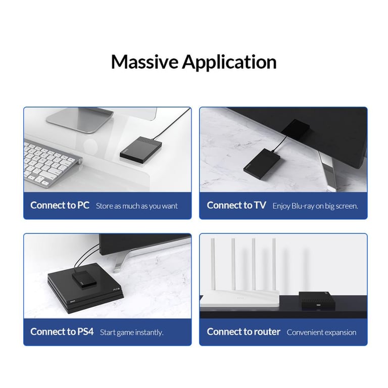 ORICO Type-C External Hard Drive Case with UASP Support, 6Gbps Data Transfer Speeds, Durable Construction, Tool-Free Installation, and Wide Compatibility for 2.5'' HDD/SSD - Windows, Mac, Linux Compatible