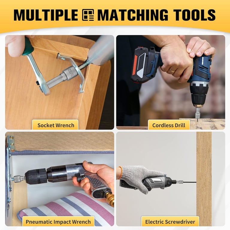High-Quality 9/14 Piece Socket Inner Hexagonal Wrench Set with Hexagonal Handle Screwdrivers, Extension Rods, Pneumatic Screwdrivers, and Inserts - Durable and Versatile Tools for Mechanics, DIY Enthusiasts, and Industrial Use - Ergonomic Design for Comfortable Grip and Precise Control - Easy Access to Hard-to-Reach Areas for Efficient Screw and Bolt Tightening/Loosening