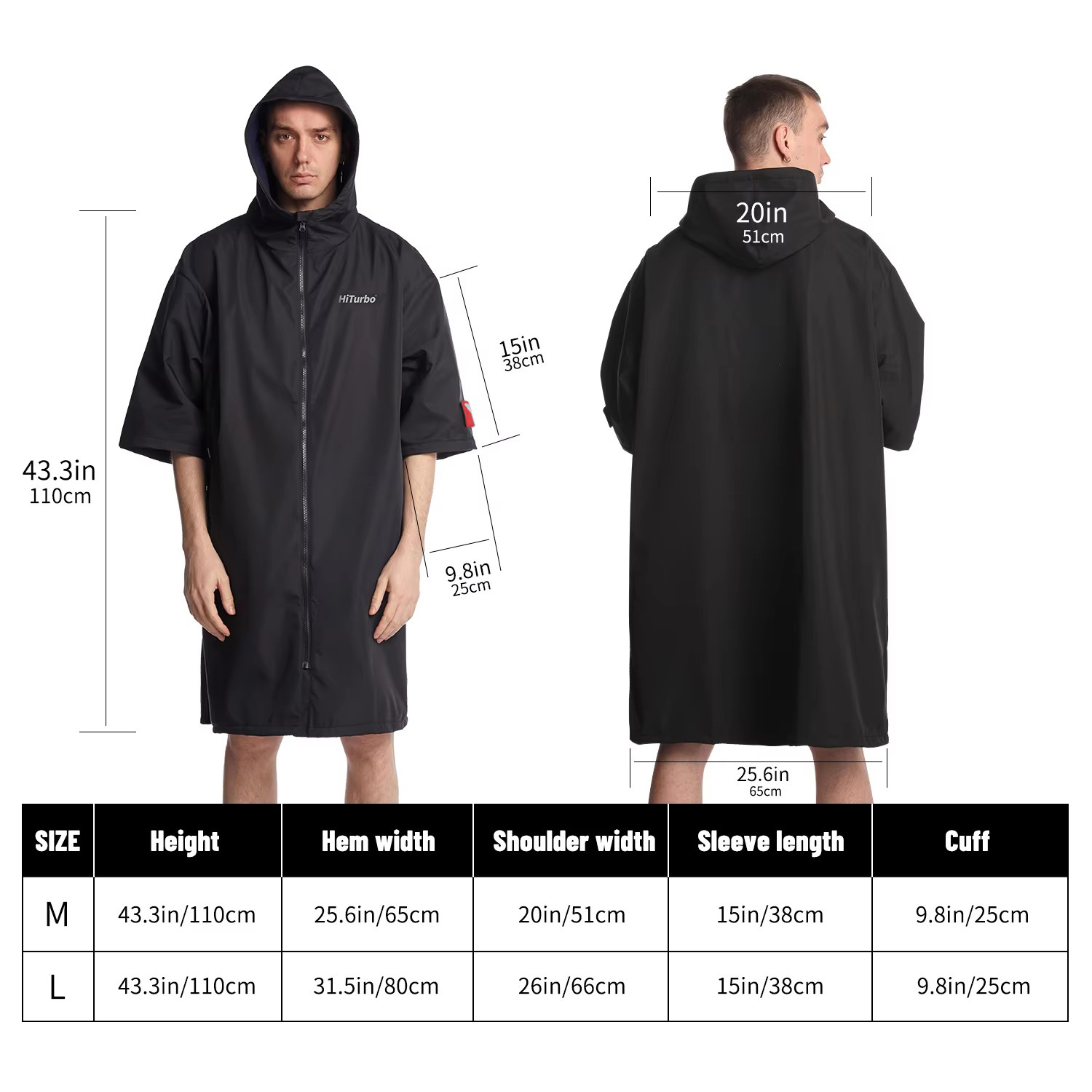 Hiturbo Short Sleeve Hooded Waterproof Cape for Outdoor Activities - Windproof Design, Quick Dry Technology, Multi-functional Use - Lightweight and Compact for Swimming, Surfing, Climbing - Stay Dry and Warm in Challenging Weather Conditions