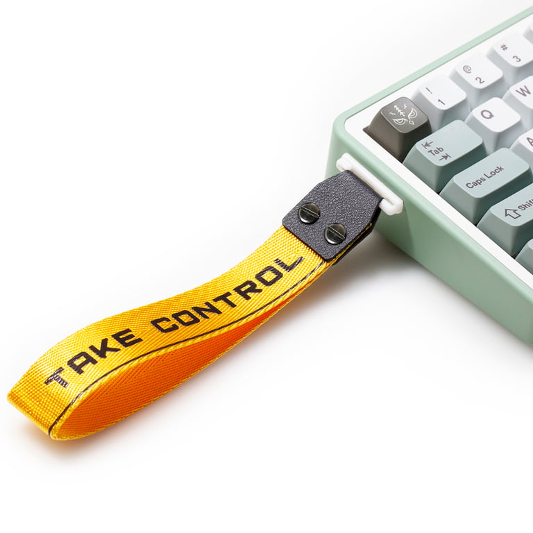 Latenpow Take Control Nylon Strap for Mechanical Keyboards - Enhanced Gaming Experience with Durable PU Material, Stylish Design, and Improved Ergonomics - Adjustable Strap for Comfort and Stability - Easy Installation with Screws and 3M Tape - Black/White Options Available