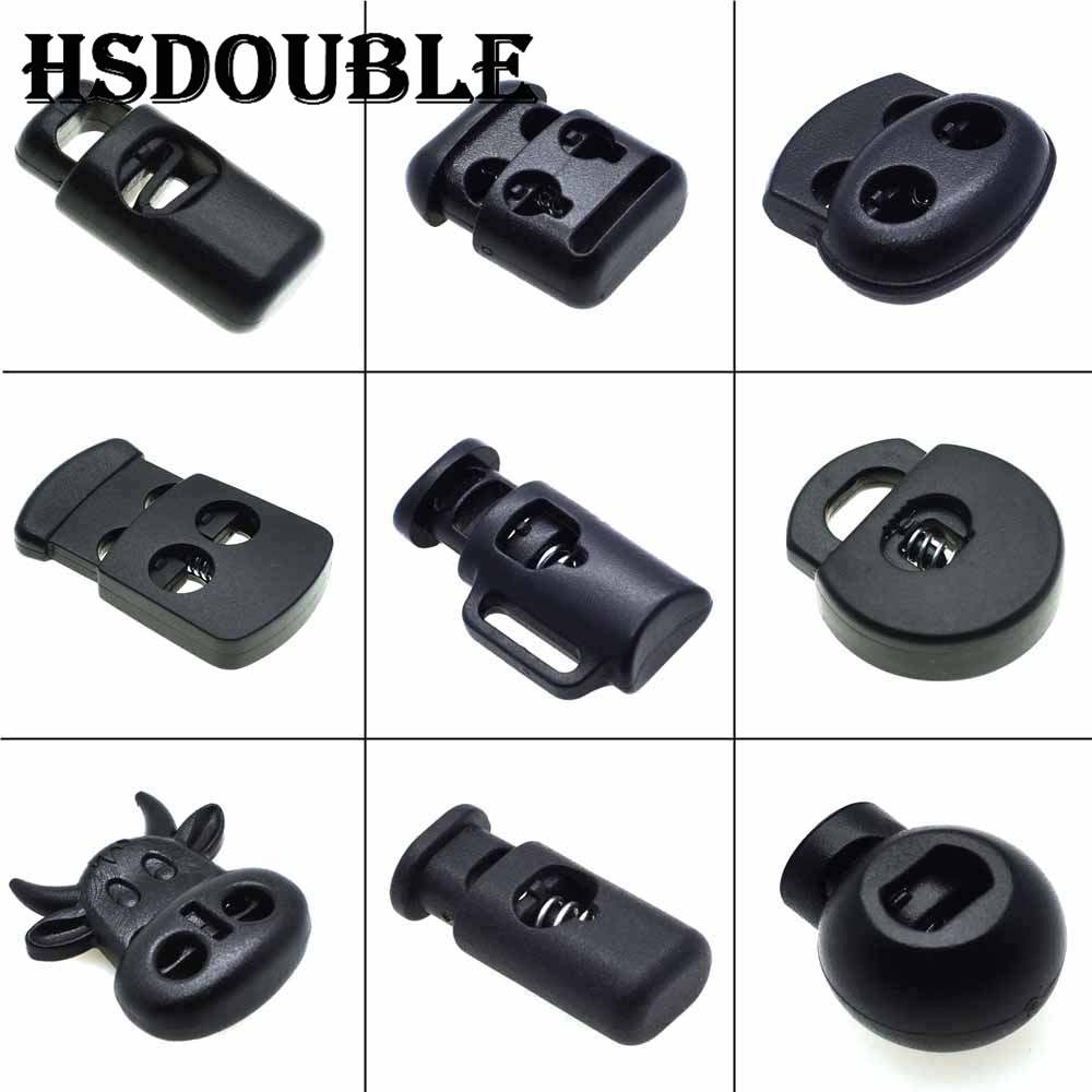Pack of 10 Durable Black Plastic Cord Lock Toggle Clips for Bags, Garments, and More - Secure Closure, Easy to Use, Multipurpose Application, Compact and Lightweight - Adjustable Cord Stoppers for Backpacks, Jackets, Hoodies, Tents - Long-Lasting and Convenient Cord Management Solution