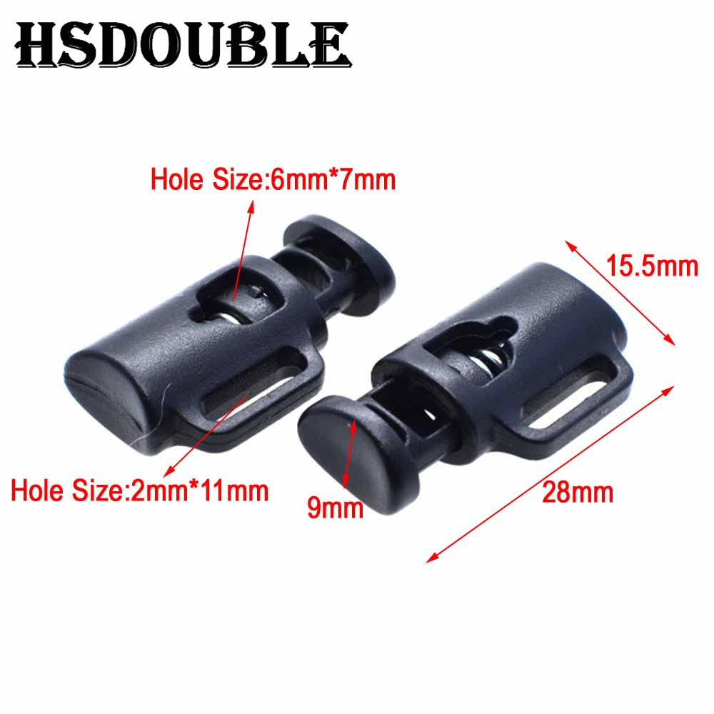 Pack of 10 Durable Black Plastic Cord Lock Toggle Clips for Bags, Garments, and More - Secure Closure, Easy to Use, Multipurpose Application, Compact and Lightweight - Adjustable Cord Stoppers for Backpacks, Jackets, Hoodies, Tents - Long-Lasting and Convenient Cord Management Solution