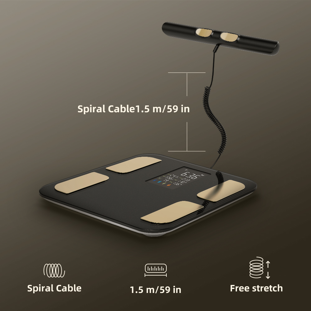 Smart Body Composition Scale with Advanced Bioimpedance Technology, Bluetooth Connectivity, Sleek Design, Easy-to-Read Display, and Multiple User Profiles - Accurately Measure Body Fat Percentage, Muscle Mass, Water Weight, and Overall Weight for Personalized Fitness Tracking and Goal Setting