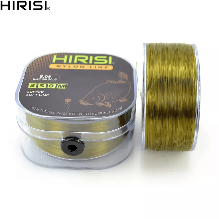 Hirisi 350m Fishing Line - High-Quality Monofilament Nylon Line from Japan for Superior Strength and Durability - Smooth Casting and Low Memory Design for Hassle-Free Fishing - Bright Color for High Visibility in Low Light Conditions - Multiple Sizes Available for Versatile Fishing Needs
