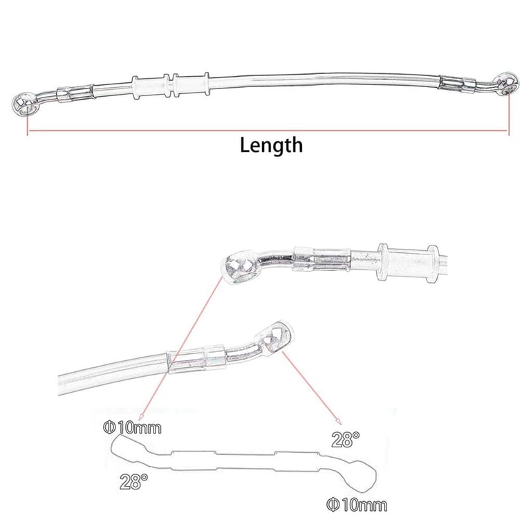 High-Quality Braided Hydraulic Brake Hose for Suzuki, Kawasaki, Yamaha - DOT Certified, 400-2400mm Length Range, Easy Installation, Durable Materials - Motorcycle Replacement Parts and Upgrades