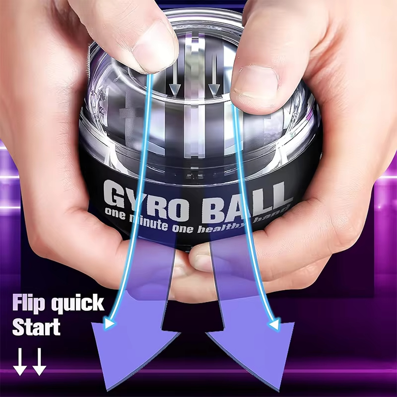 LED Powerball Wrist Trainer Ball - Self-Starting Gyroscopic Resistance Tool for Wrist and Forearm Strength, LED Lights for Fun Workout Experience, Portable and Versatile Muscle Strengthening Device for Athletes, Musicians, and Office Workers