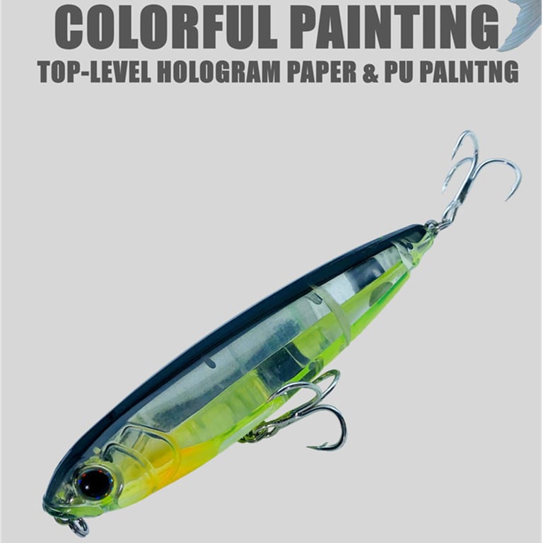 GREENSPIDER 102mm 17.5g Topwater Pencil Surface Fishing Lure for Saltwater Bass Fishing - Durable Hard Plastic Construction, Realistic 'Walk the Dog' Action, Versatile Bait for Coastal Shorelines and Offshore Reefs - Lifelike Design for Enhanced Bass Attraction and Aggressive Strikes