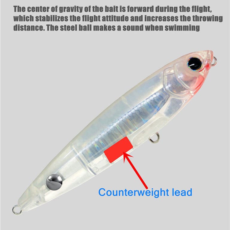 GREENSPIDER 102mm 17.5g Topwater Pencil Surface Fishing Lure for Saltwater Bass Fishing - Durable Hard Plastic Construction, Realistic 'Walk the Dog' Action, Versatile Bait for Coastal Shorelines and Offshore Reefs - Lifelike Design for Enhanced Bass Attraction and Aggressive Strikes