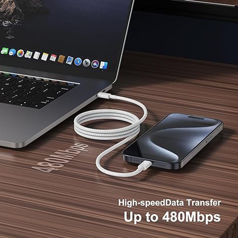 60W PD Fast Charging USB C to Type C Cable - Durable Braided Design, Tangle-Free, Wide Compatibility with iPhone 15, Android, Samsung, Huawei - Data Transfer Capabilities, Ideal for Everyday Use and Travel - Flexible Length for Easy Handling