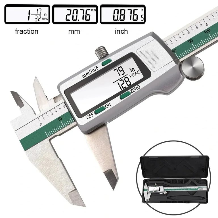 YIYOUBAO ET50 150mm Digital Caliper - High Precision Stainless Steel Measurement Tool for Mechanical Components, Fractions, Millimeters, Inches - 0.01mm Accuracy, Easy-to-Read Display, Versatile Applications in Workshops, Laboratories - Durable, Corrosion-Resistant Design for Reliable Performance