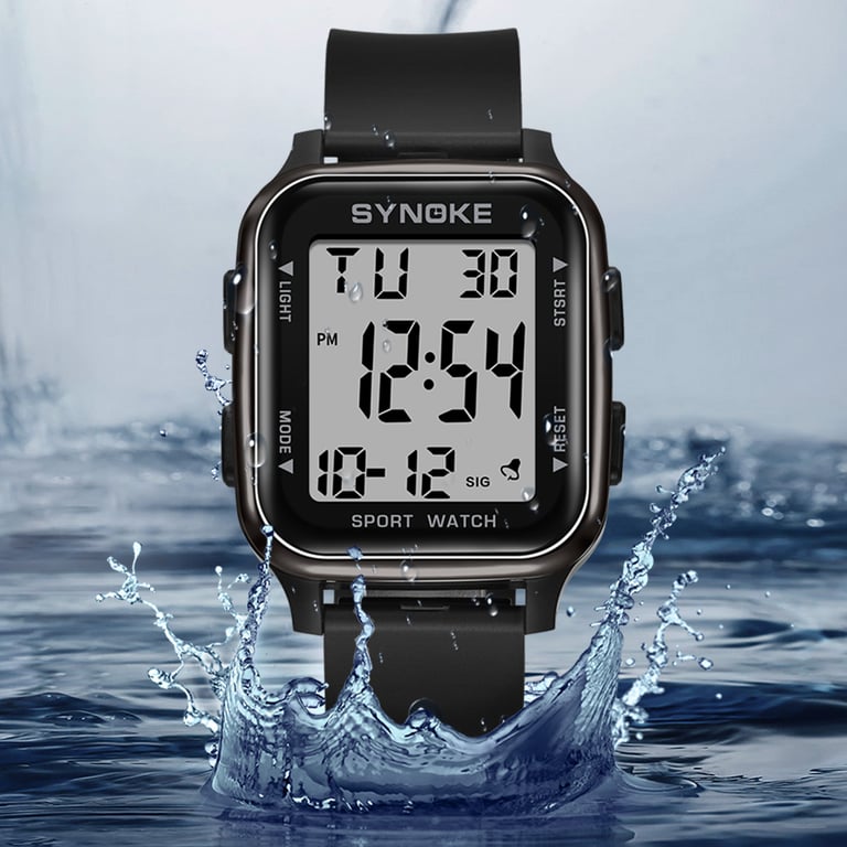 SYNOKE Outdoor Military Digital Watch for Men - Waterproof, Rugged, and Stylish Retro Design with Calendar, Alarm, Stopwatch, and Backlight - Luminous Hands and Markers for Low-Light Visibility - Durable Construction for Outdoor Adventures - Comfortable Adjustable Strap and Lightweight Design