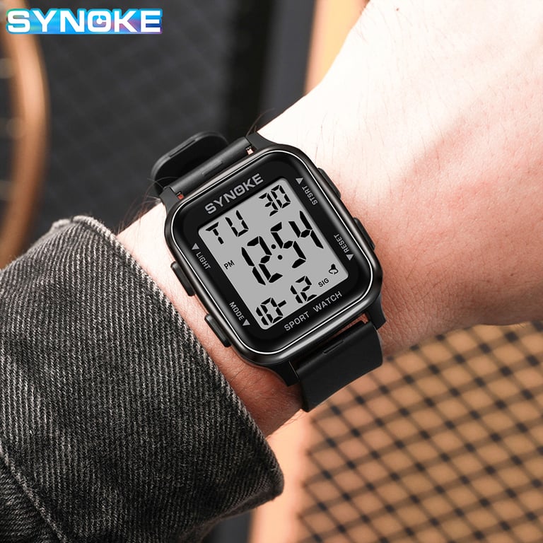 SYNOKE Outdoor Military Digital Watch for Men - Waterproof, Rugged, and Stylish Retro Design with Calendar, Alarm, Stopwatch, and Backlight - Luminous Hands and Markers for Low-Light Visibility - Durable Construction for Outdoor Adventures - Comfortable Adjustable Strap and Lightweight Design