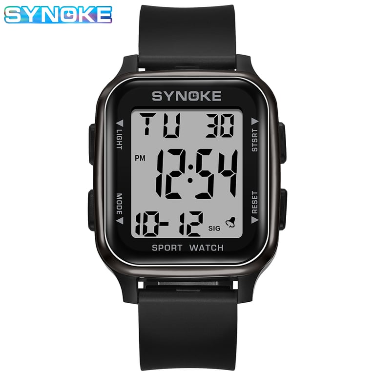 SYNOKE Outdoor Military Digital Watch for Men - Waterproof, Rugged, and Stylish Retro Design with Calendar, Alarm, Stopwatch, and Backlight - Luminous Hands and Markers for Low-Light Visibility - Durable Construction for Outdoor Adventures - Comfortable Adjustable Strap and Lightweight Design