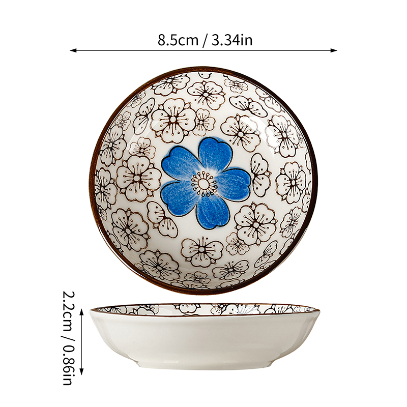 Authentic Japanese Mini Ceramic Plates Set of 6 - Traditional Design for Soy Sauce, Sushi, Snacks, and Desserts - Premium Quality Heat-Resistant Glazed Material - Versatile for Home and Desktop Use - Great Gift Idea for Japanese Cuisine Enthusiasts and Tableware Lovers