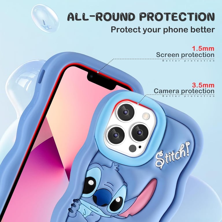 Premium Silicone iPhone Case with Wave Stitch Design - Soft and Comfortable Grip, Scratch and Impact Protection - Precise Cutouts for Easy Access - Compatible with iPhone 16, 15, 14, 13, 12, 11, Pro, Plus, mini, Max, Xs, XR, 6, 7, 8, SE - Easy to Install and Remove